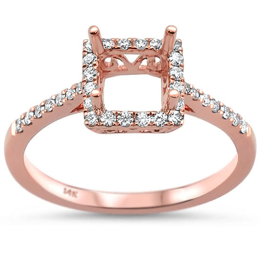 DIAMOND CLOSEOUT! 0.26cts 14k Rose Gold Semi-Mount Diamond Ring Size 6.5