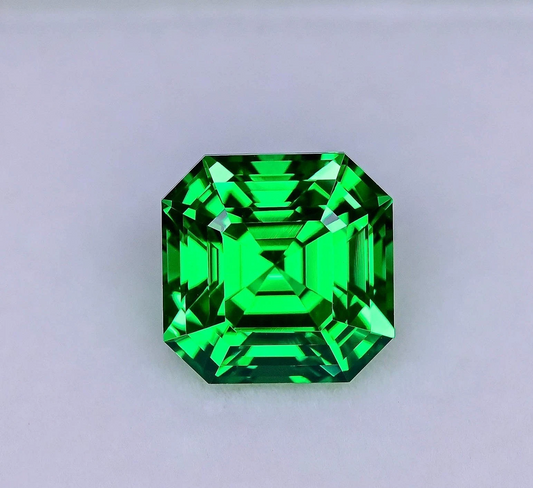8 Ct Natural Colombian Green Emerald Asscher Cut GIE Certified Loose Gemstone