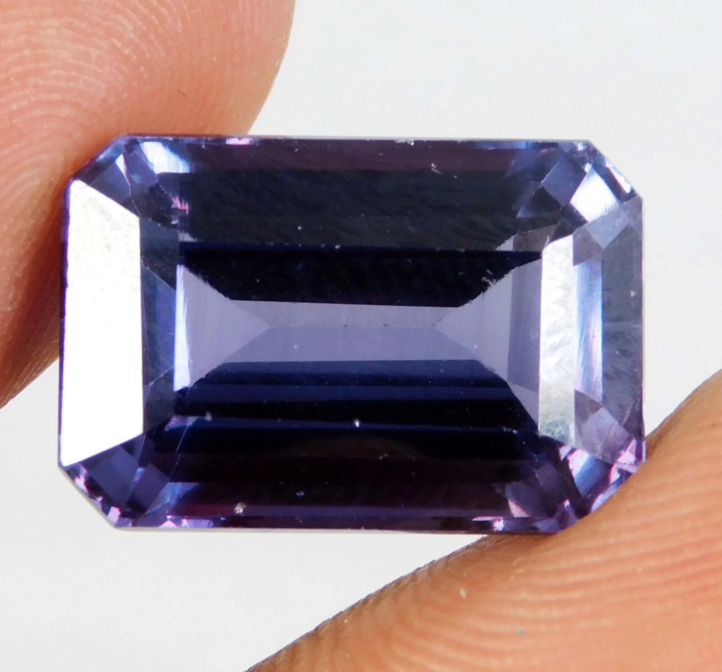 Certified 20.05 Ct Natural Color- Change Alexandrite Emerald Cut Loose Gemstone