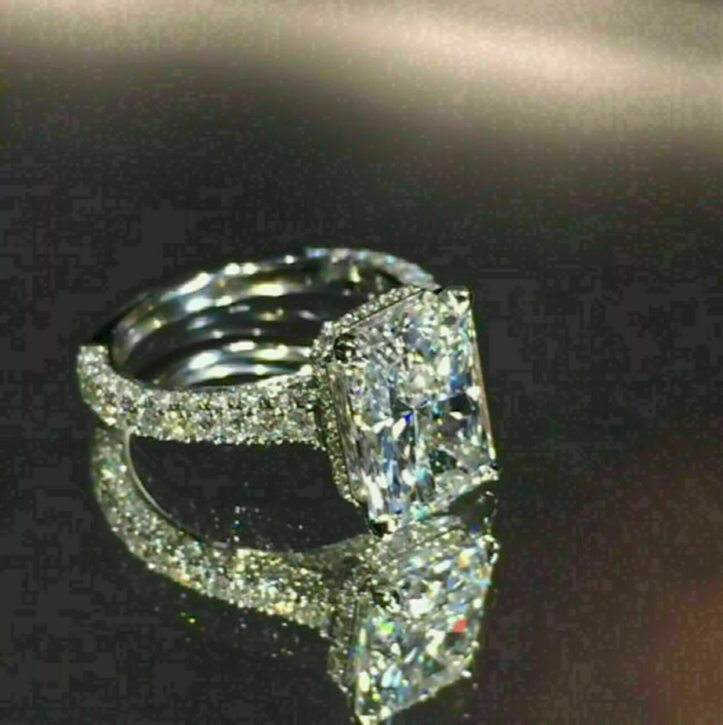 5Ct Lab Created Diamond Solitaire Women Engagement Ring 14K White Gold Finish