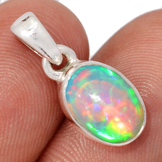 Natural Ethiopian Opal 925 Sterling Silver Pendant Jewelry CP75073