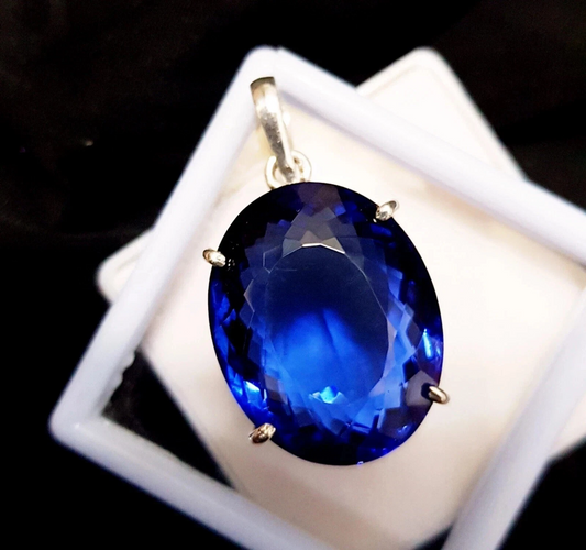 Certified AAA Natural Oval Cut 91.45 Ct Blue Topaz Pendant Loose Gemstone