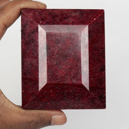 1800 Ct. Natural Big Size Red Ruby Emerald Cut Faceted Loose Gemstone FJ-970