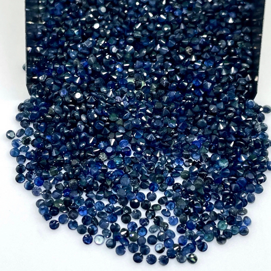 Natural Blue Sapphire 1.6mm Round Cut Calibrated Loose Gemstones Lot