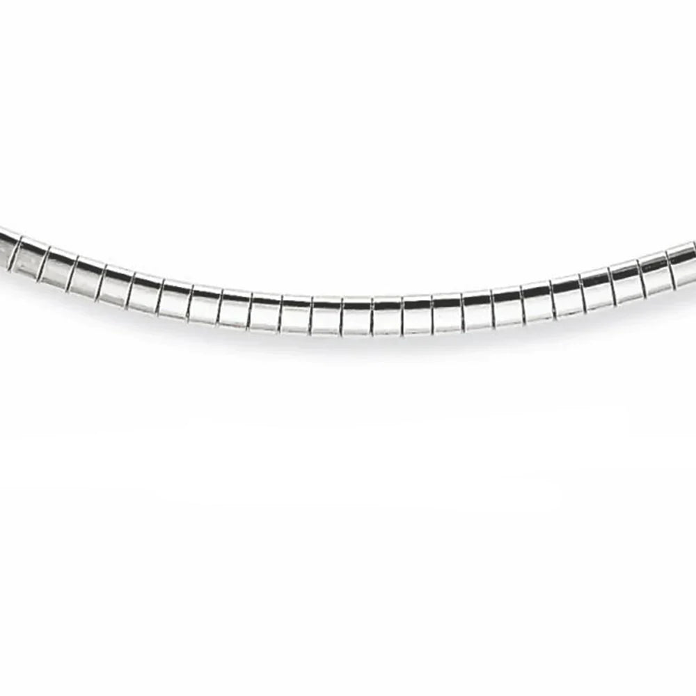 2MM .925 Sterling Silver Omega Necklace Chain 16-18" Available