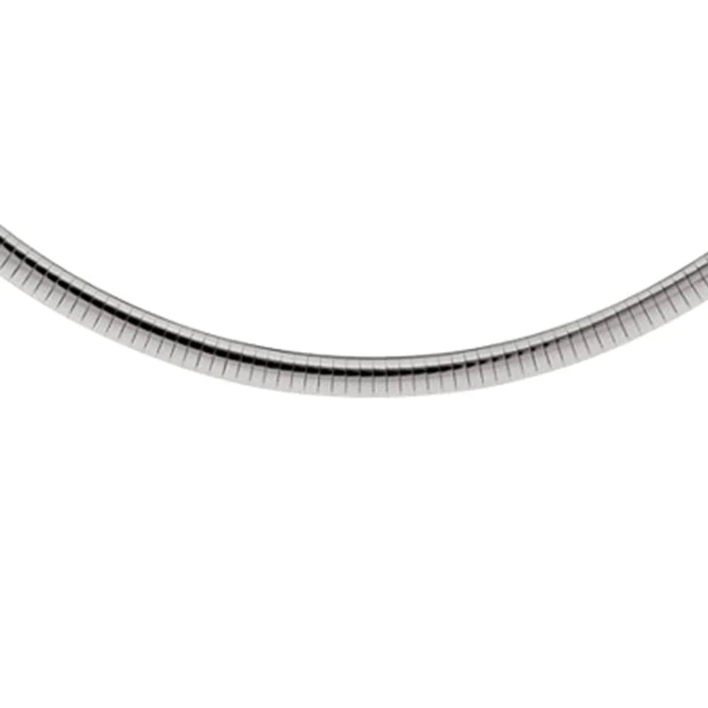 6MM .925 Sterling Silver Omega Necklace Chain 16-18" Available