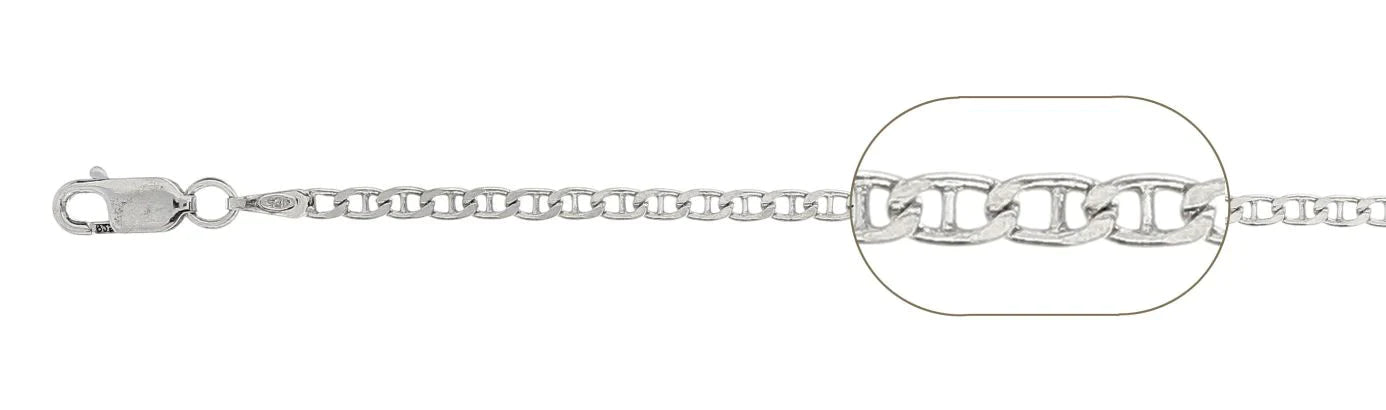 040-1.5MM Mariner Chain Made In Italy Available In 16"-30" Inches