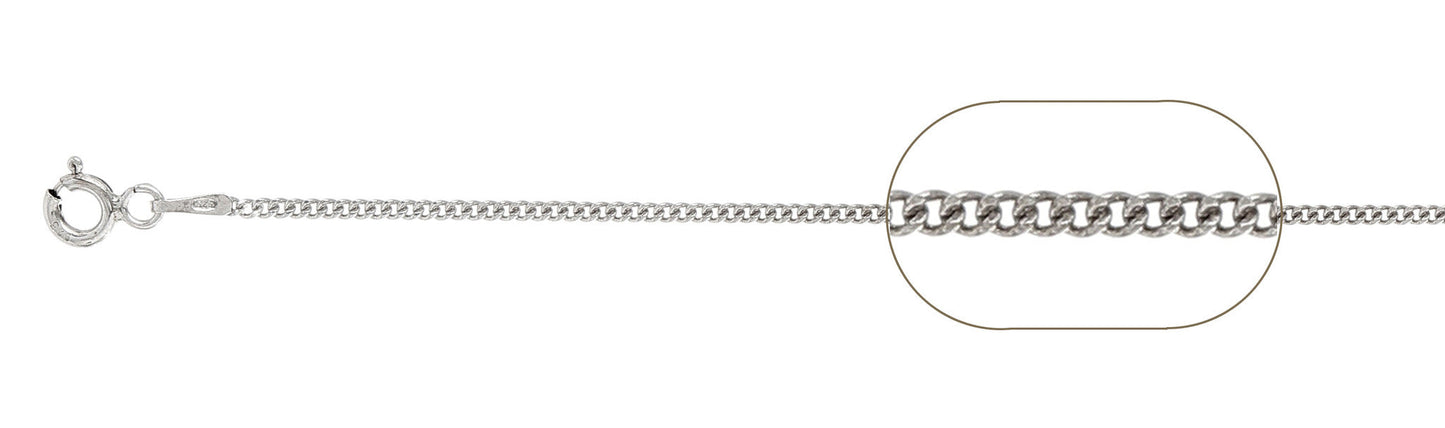 040-1.4MM Sterling Silver Curb Chain Made In Italy Available In 16"- 30" Inches