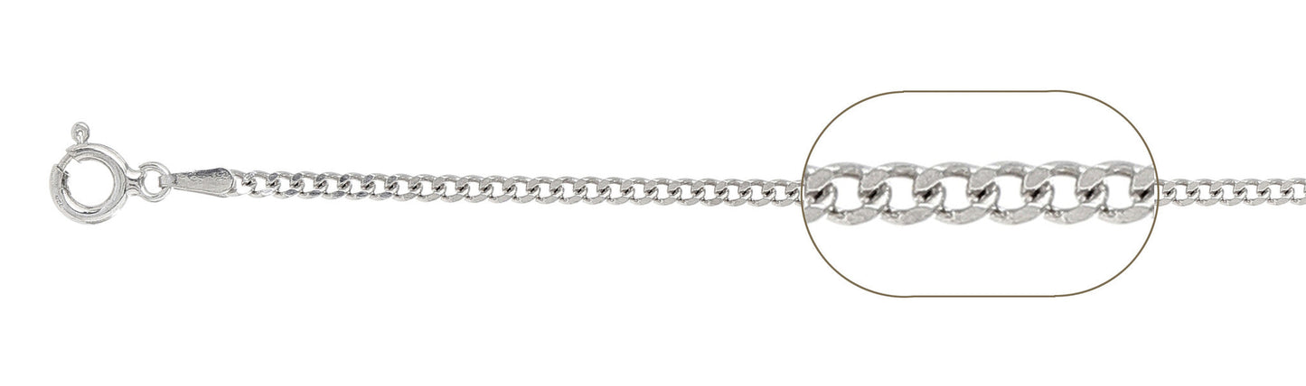 050-1.7MM Sterling Silver Curb Chain Made In Italy Available In 16"- 30" Inches