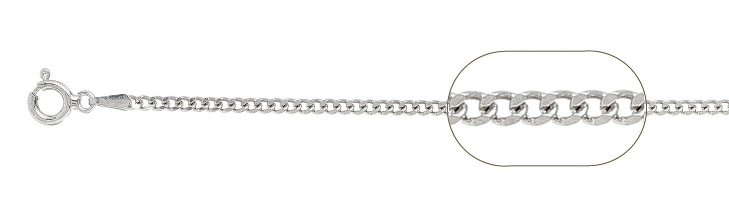 060-2MM Sterling Silver Curb Chain Made In Italy Available In 7"- 30" Inches