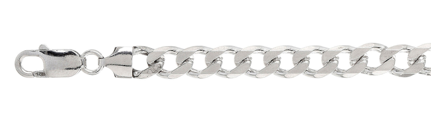 200-8MM Curb Chain .925 Sterling Silver Made In Italy Available In 24"- 30" Inches