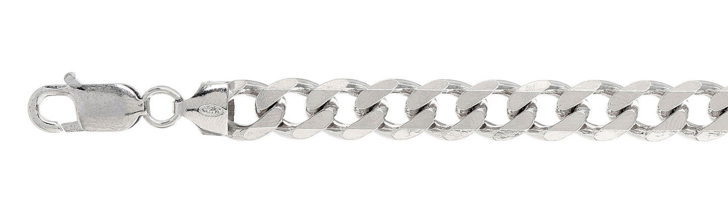 220-9MM Curb Chain .925 Solid Sterling Silver Sizes 18-34"