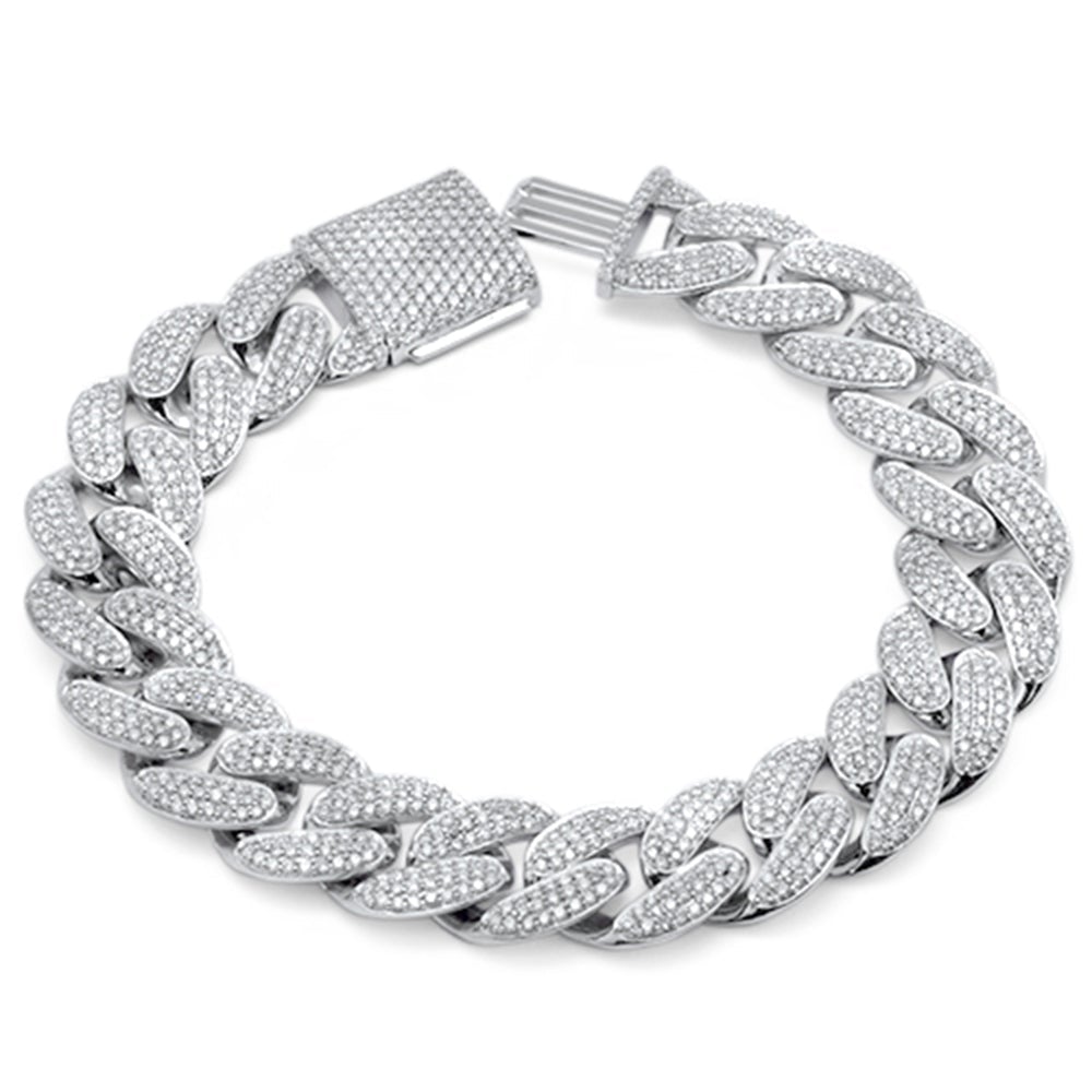 9mm 2.60ct G SI 14K White Gold Diamond Round Cuban Bracelet 8"