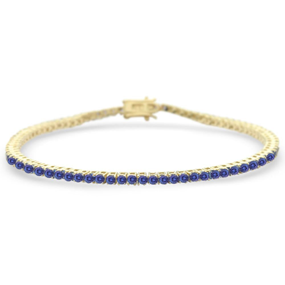 2.76ct G SI 14K Yellow Gold Natural Tanzanite Gemstone Tennis Bracelet 7"
