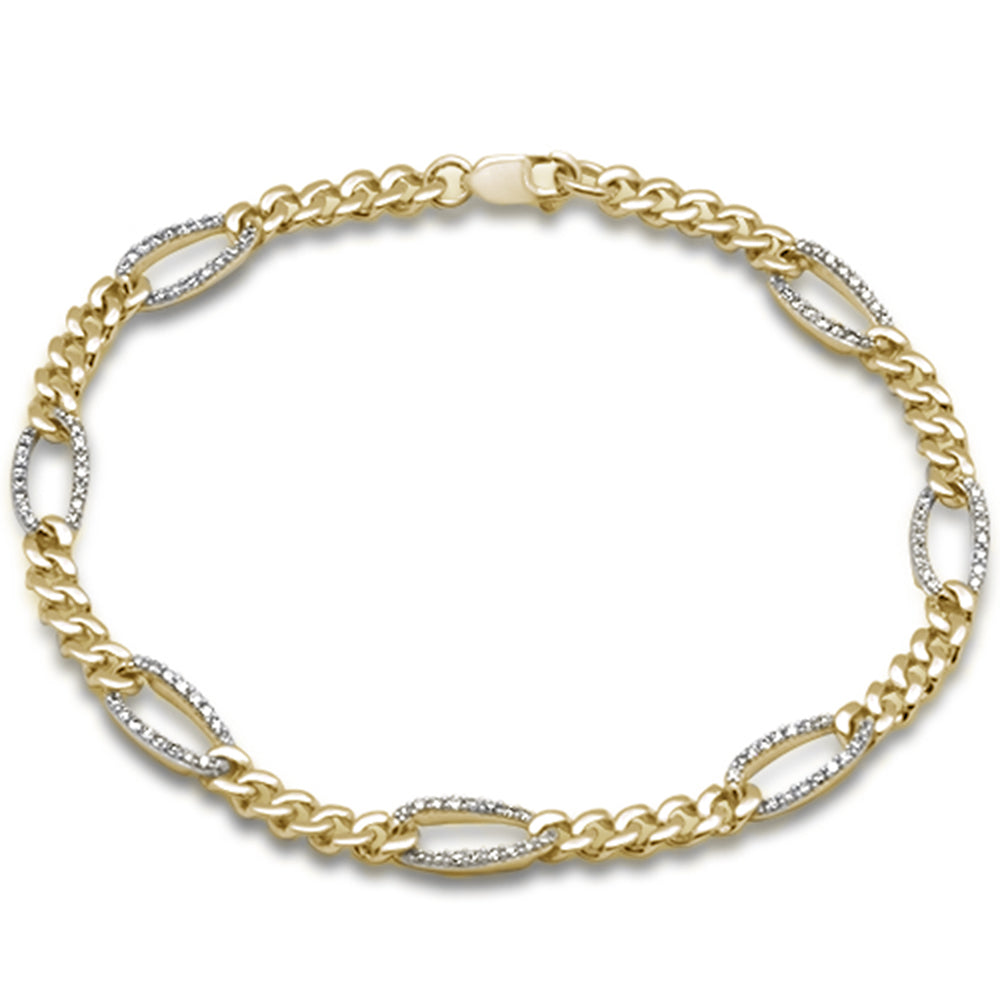 SPECIAL! .49ct G SI 14K Yellow Gold Diamond Figaro Bracelet