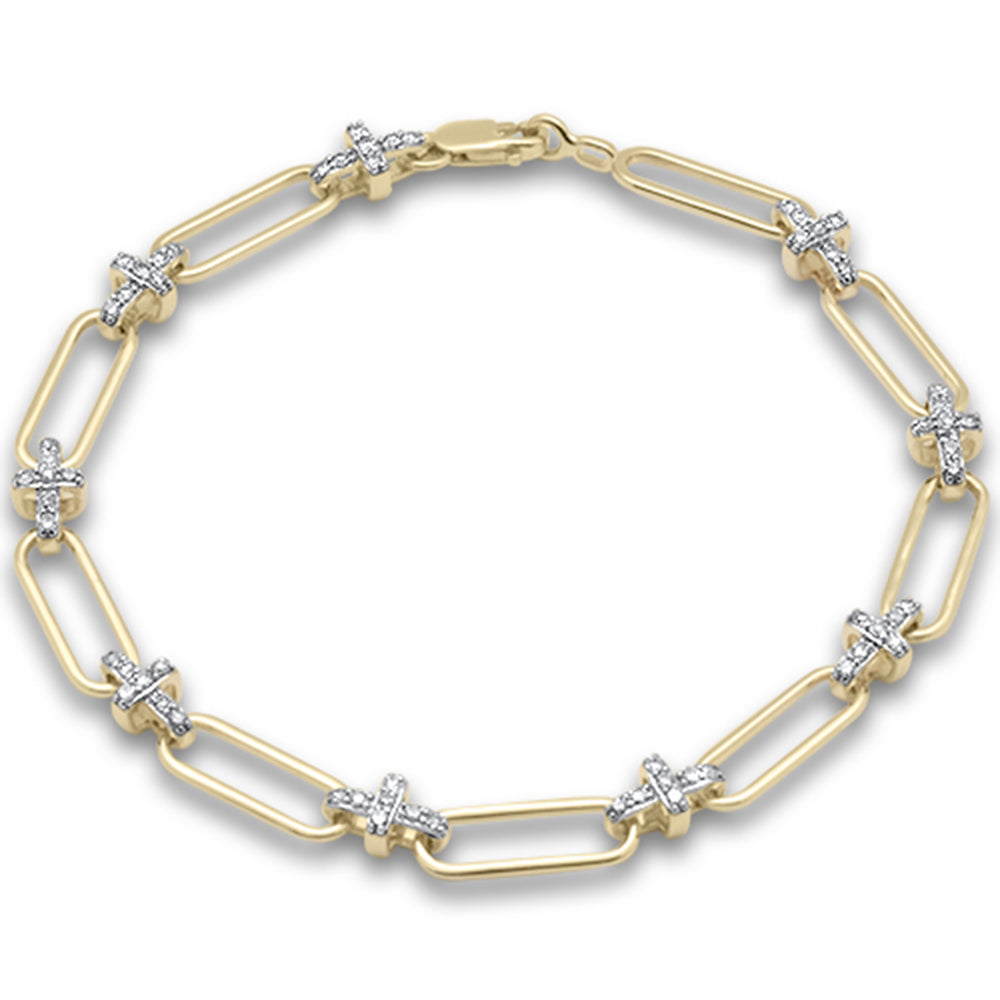 .49ct G SI 14K Yellow Gold Diamond Forzatina Bracelet 7" Long