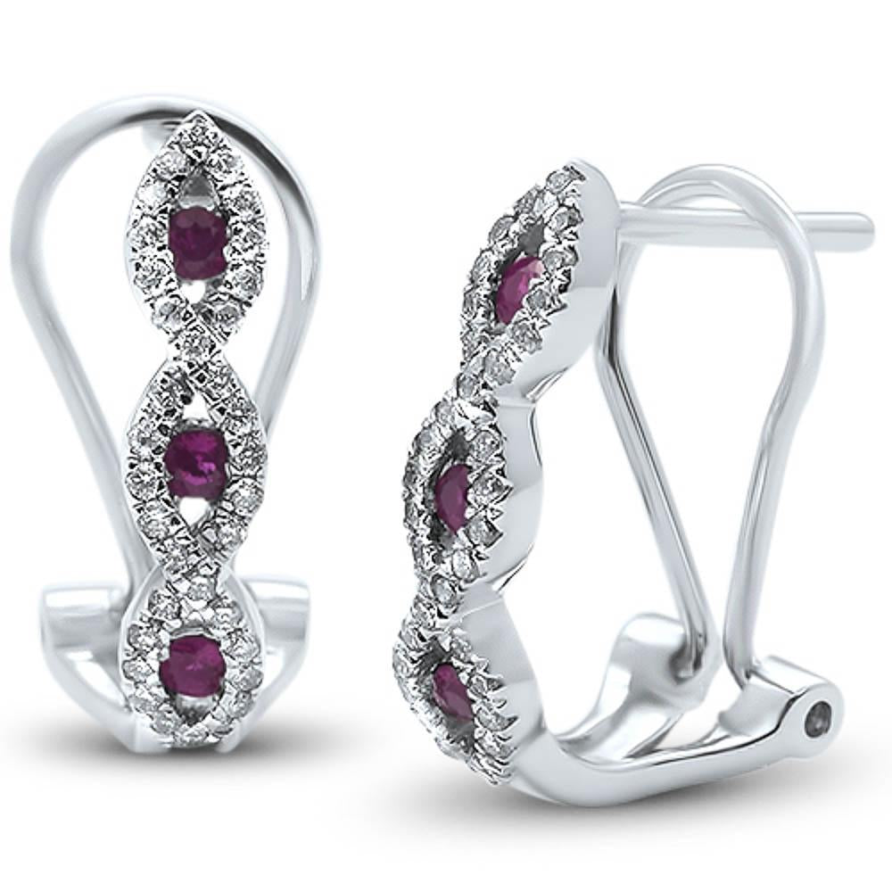 .46ct G SI 14k White Gold Diamond & Ruby Antique Style Elegant