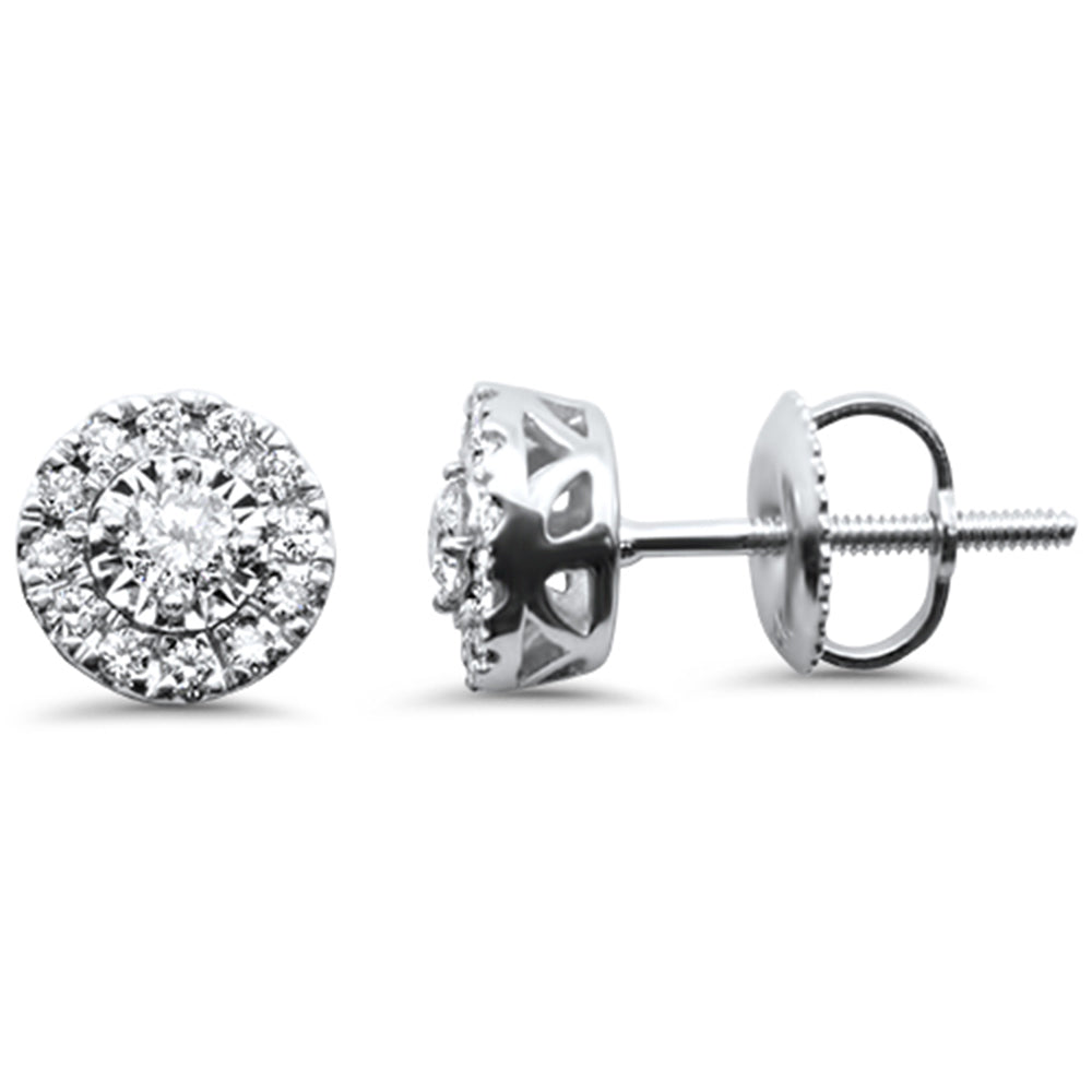 .33ct G SI 14K White Gold Diamond Halo Earrings