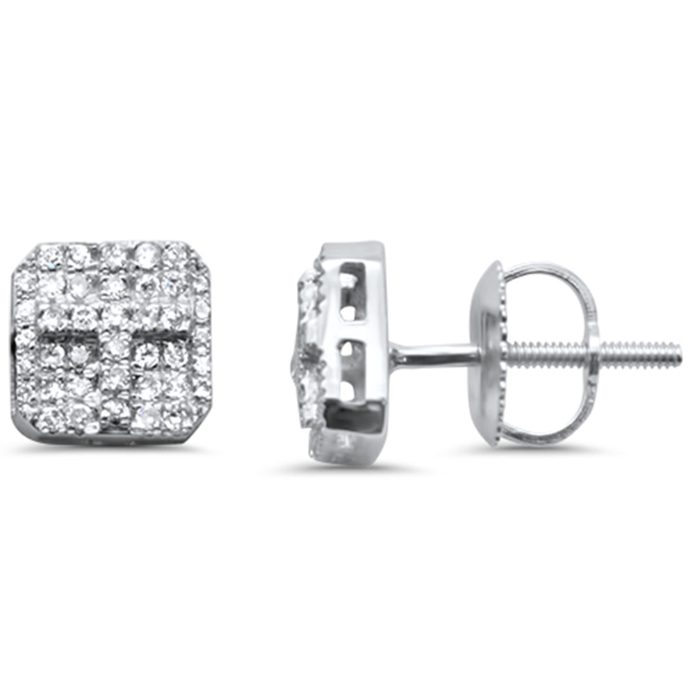.22ct G SI 14K White Gold Diamond Cross Earrings