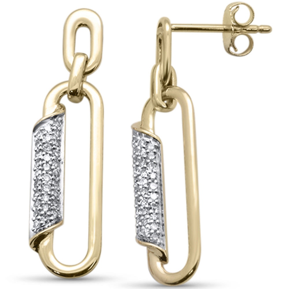 SPECIAL! .25ct G SI 14K Yellow Gold Diamond Paperclip Drop Earrings