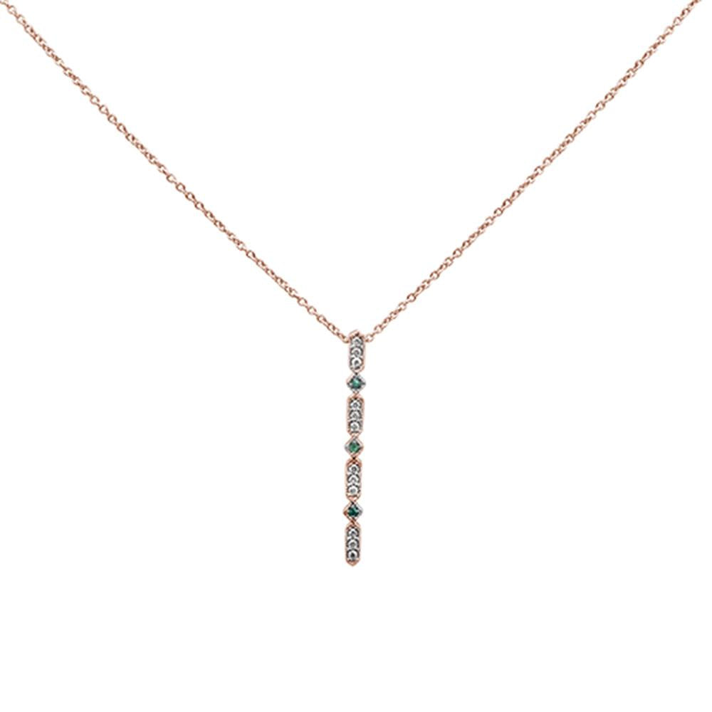 .11cts 10k Rose Gold Diamond Drop Antique Style Pendant Necklace 18" Long