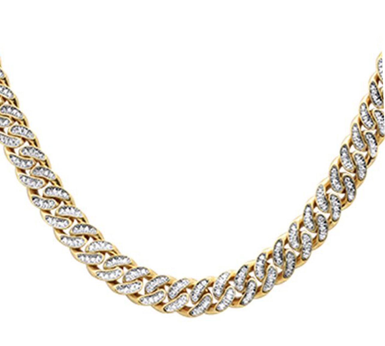 6mm 2.20ct G SI 14k Yellow Gold Diamond Round Cuban Necklace 22"