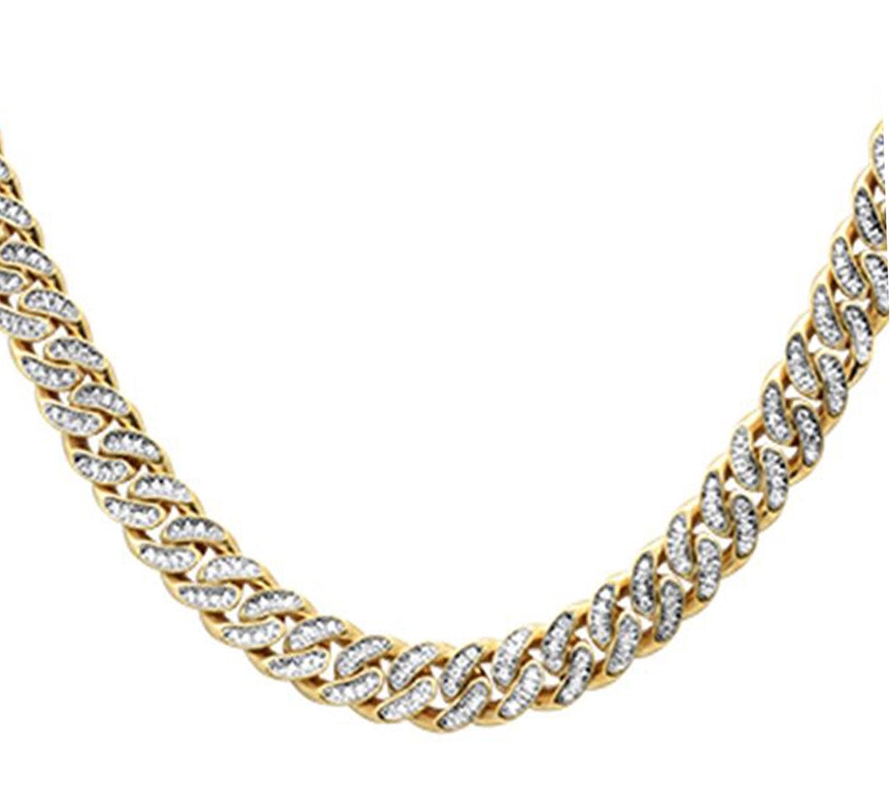 7mm 6.57ct G SI 14K Yellow Gold Diamond Round Cuban Necklace 22"
