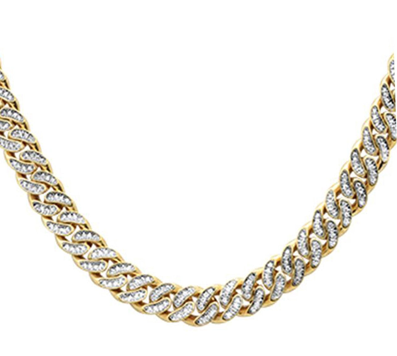 7mm 6.32ct G SI 14K Yellow Gold Diamond Round Cuban Necklace 22"