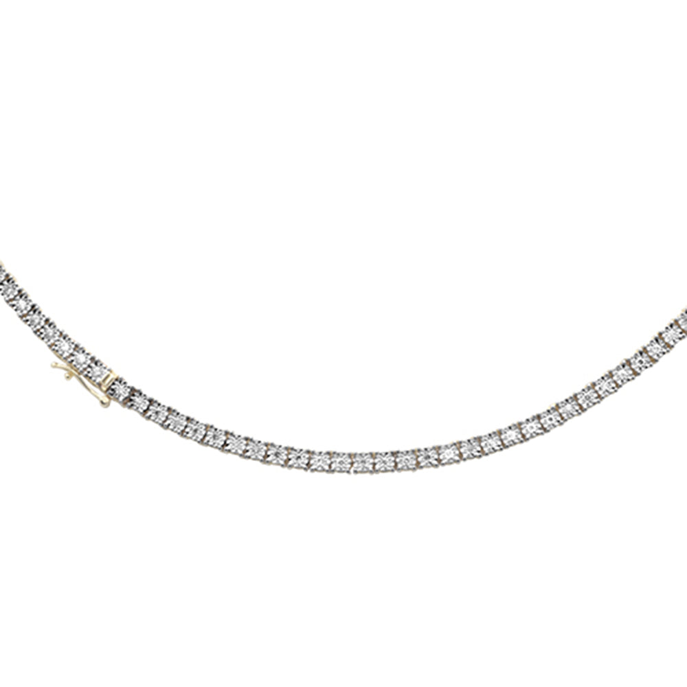 SPECIAL! 1.15ct G SI 10K Yellow Gold Diamond Illusion Necklace 18" Long