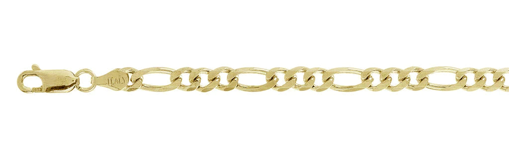 120-5MM Yellow Gold Plated Figaro Chain .925 Solid Sterling Silver Available In 7"-30" Inches