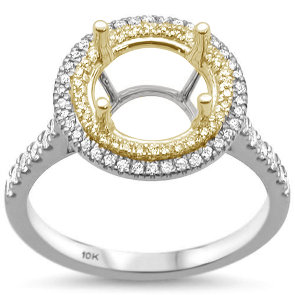 .45cts 10k Two Tone Gold & Diamond Semi-Mount Ring