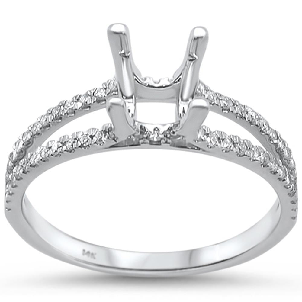 .26ct 14k White Gold Diamond Semi Mount Semi Mount Ring Size 6.5