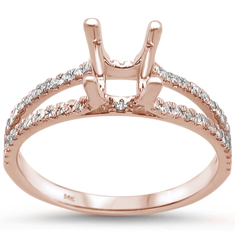 .29ct 14k Rose Gold Diamond Semi Mount Ring Size 6.5