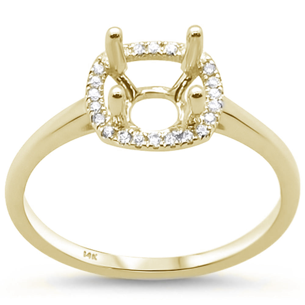 .09cts 14k Yellow Gold Diamond Semi Mount Ring Size 6.5