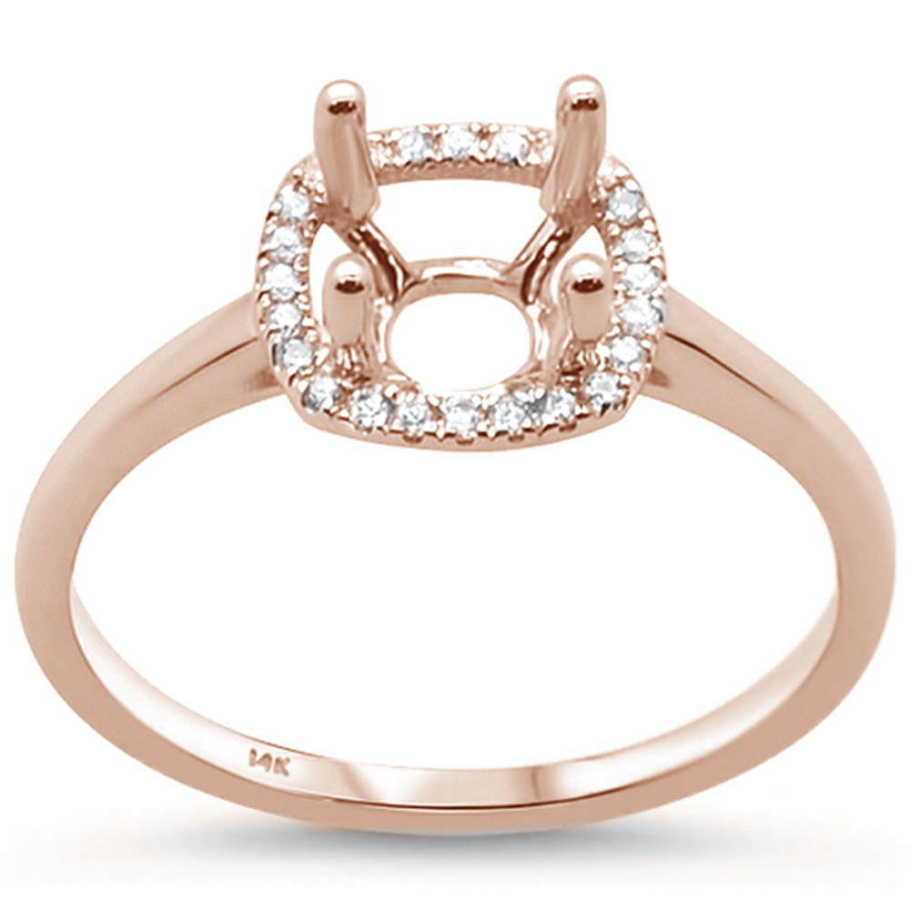 .09cts 14k Rose Gold Diamond Semi Mount Ring Size 6.5