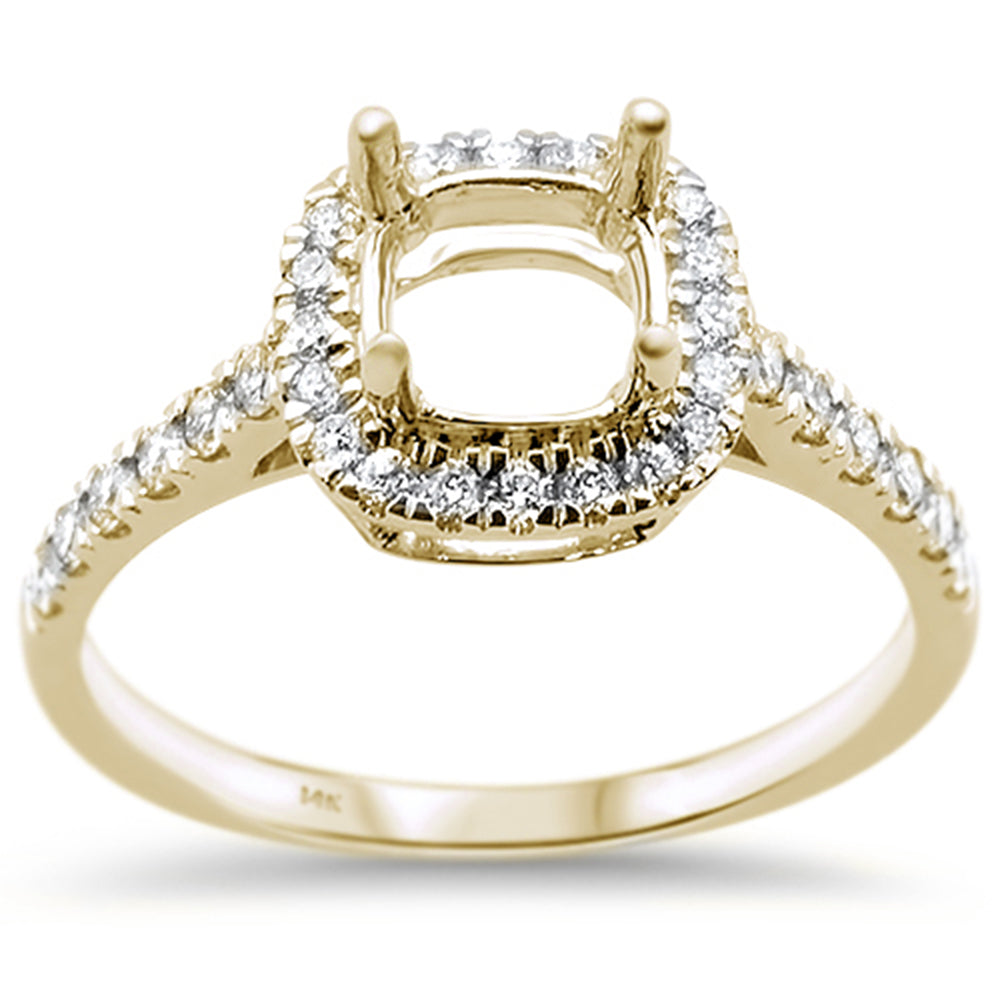 .41ct 14k Yellow Gold Diamond Semi Mount Engagement Wedding Ring Size 6.5