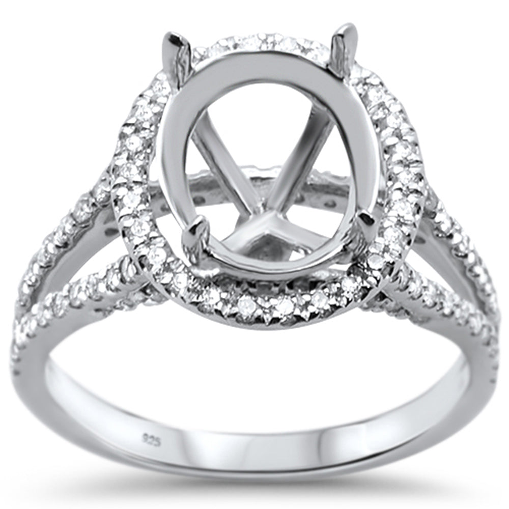 .49ct 10k White Gold Diamond Semi Mount Engagement Ring Size 6.5