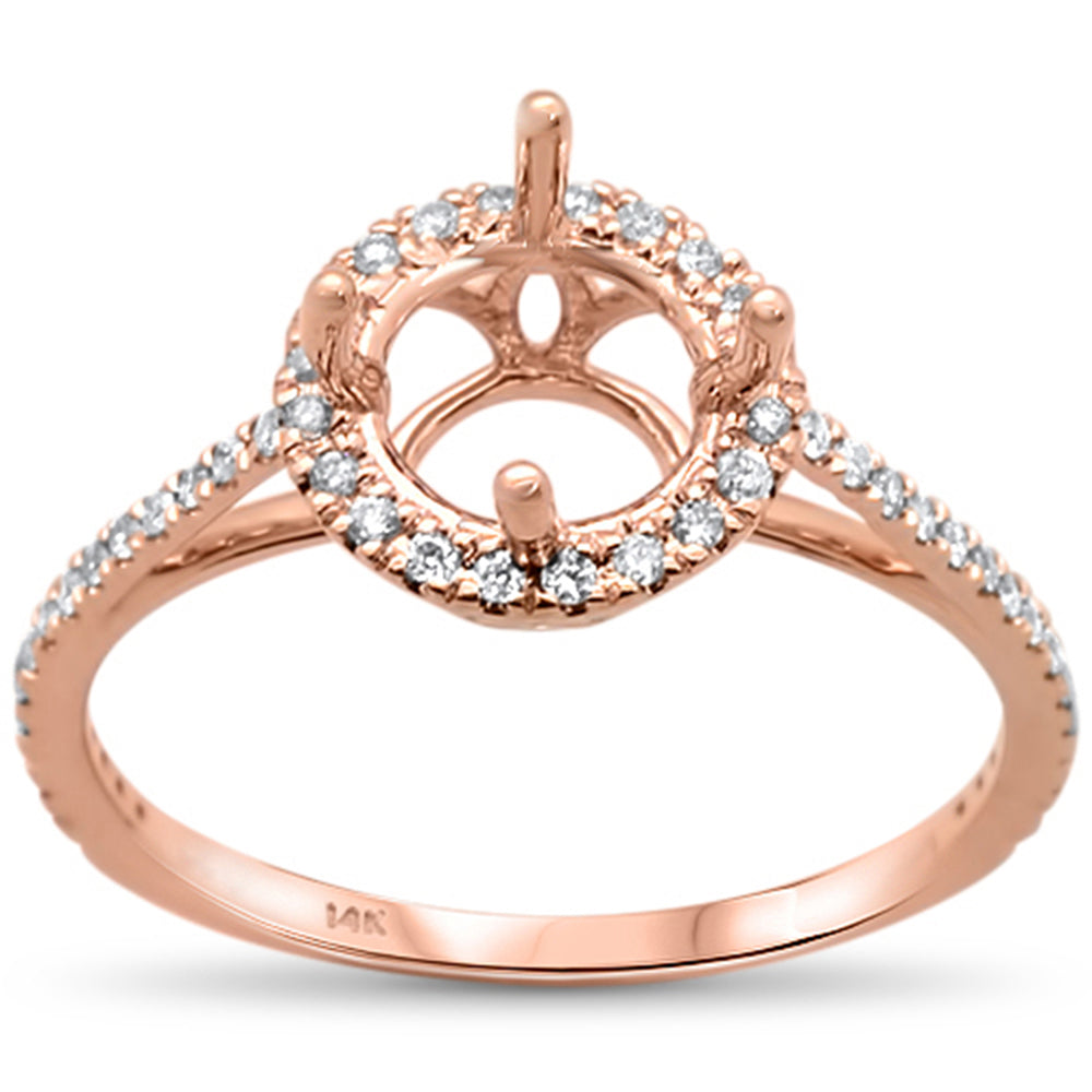 .20ct 14kt Rose Gold Diamond Round Diamond Semi-Mount Ring Size 6.5