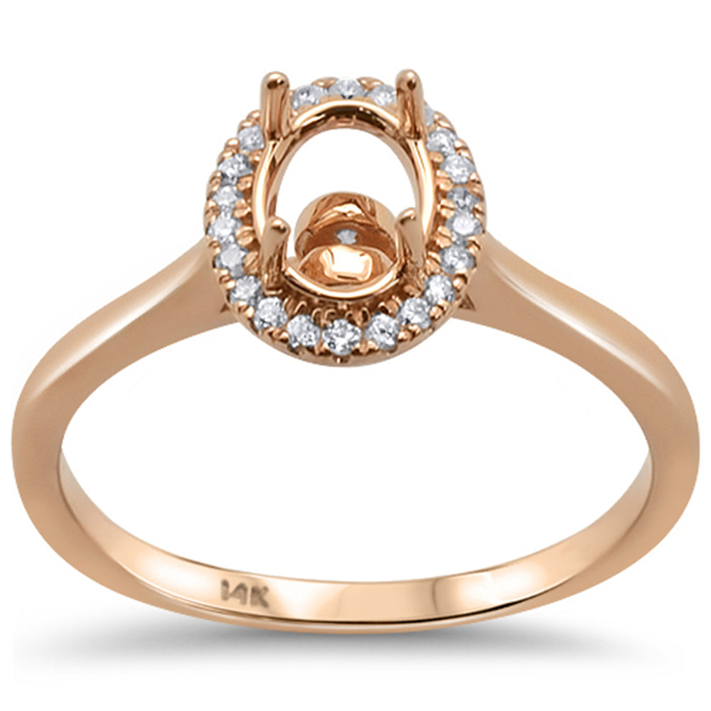 .15ct 14kt Rose Gold Oval Diamond Semi-Mount Ring Size 6.5