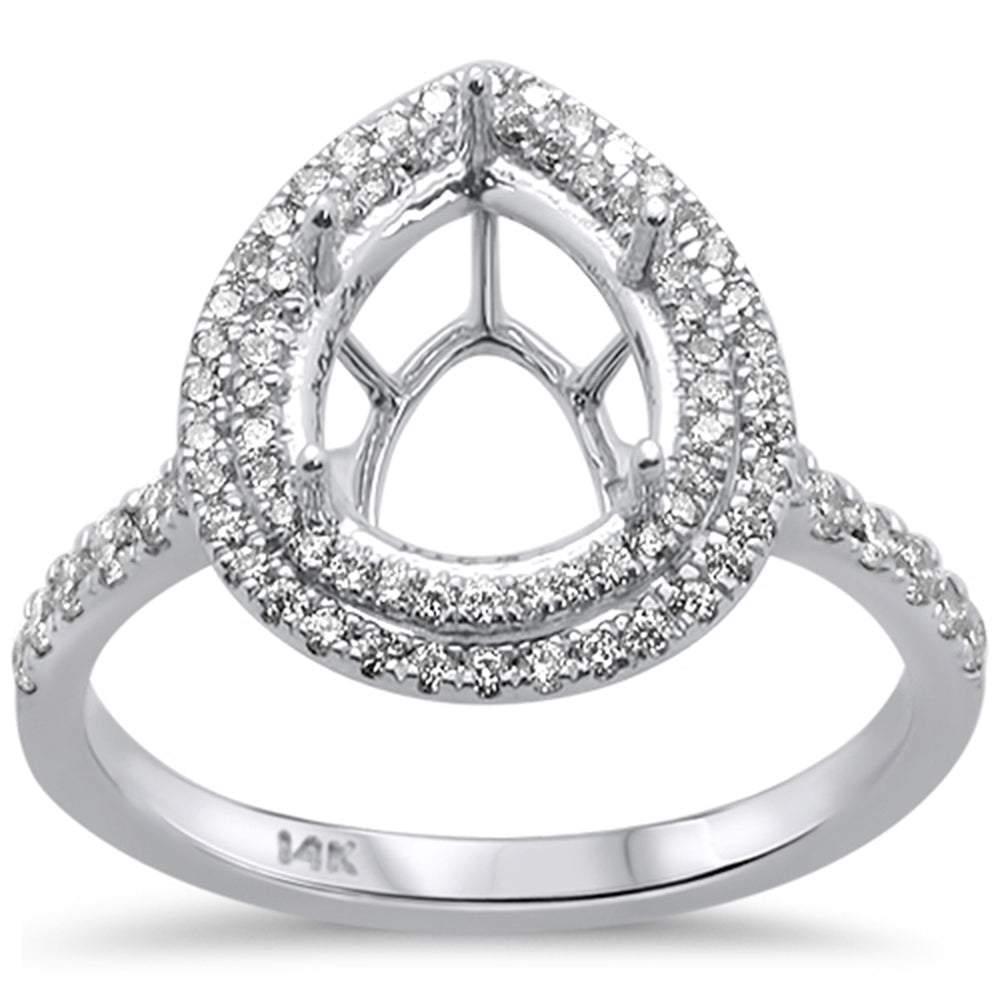 .45ct 14kt White Gold Diamond Pear Shape Semi-Mount Ring Size 6.5