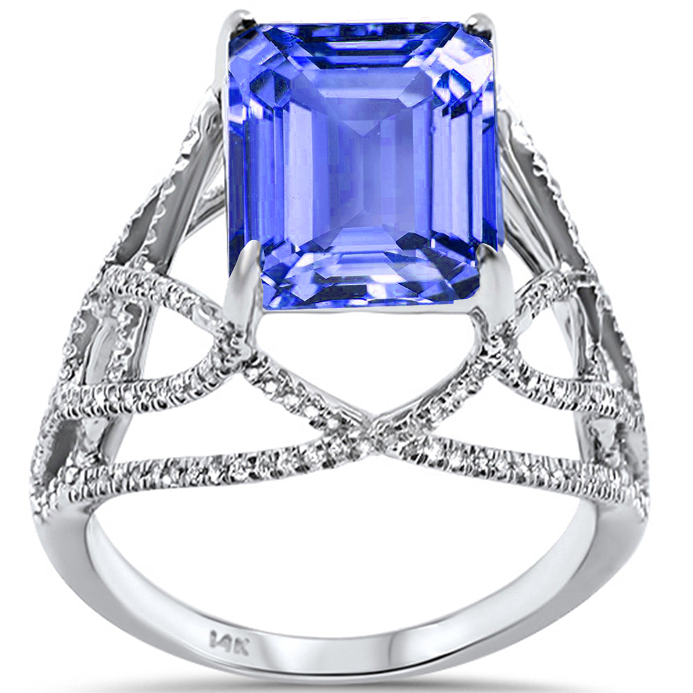 GEMSTONE CLOSEOUT! 5.09ct 14K White Gold Tanzanite & Diamond Ladies Ring Size 6.5