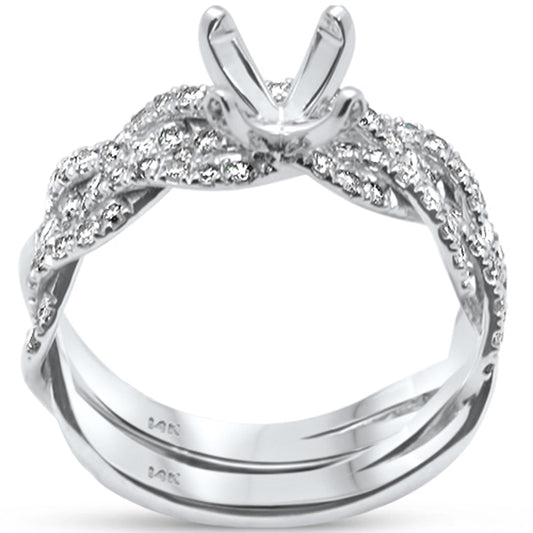 DIAMOND CLOSEOUT! .75ct G SI 14KT White Gold Diamond Engagement Semi Mount Ring Size 6.5