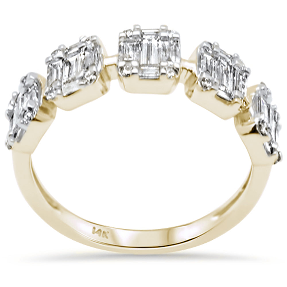 SPECIAL! .93ct G SI 14K Yellow Gold Diamond Round & Baguette Ring Size 6.5