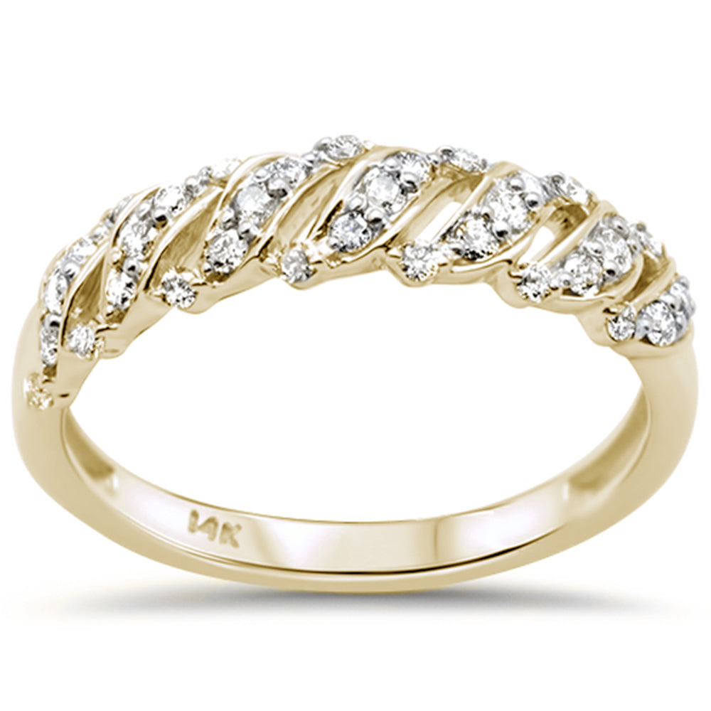 .37ct G SI 14K Yellow Gold Women's Round Diamond Ring Band Size 6.5
