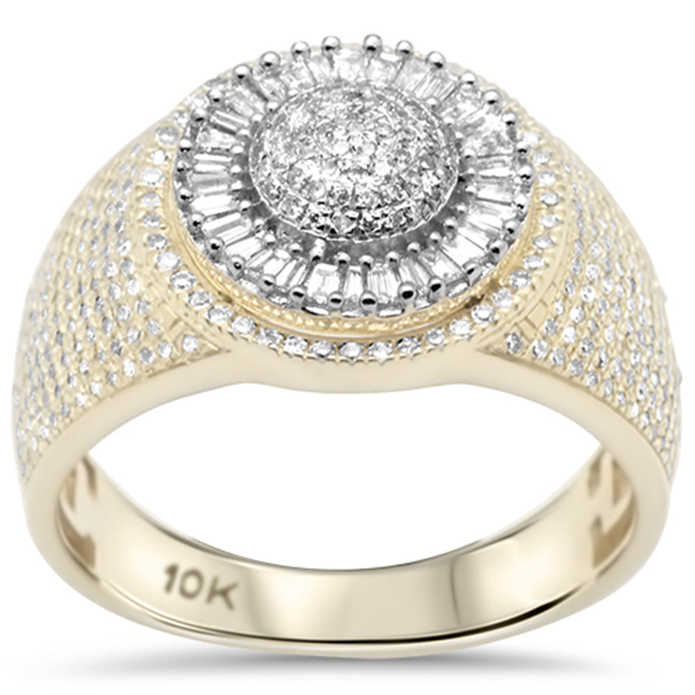SPECIAL! .83ct G SI 10K Yellow Gold Round & Baguette Diamond Men's Ring Band