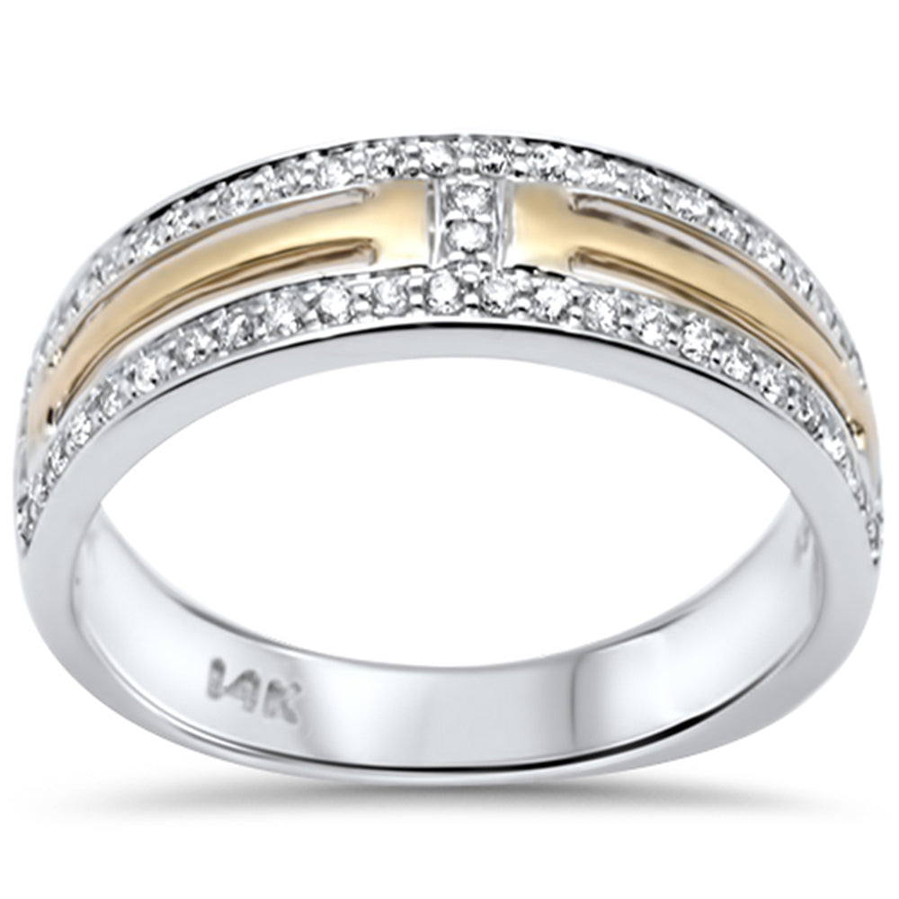 SPECIAL! .49ct G SI 14K Two Tone Gold Diamond Men's Band Ring Size 10