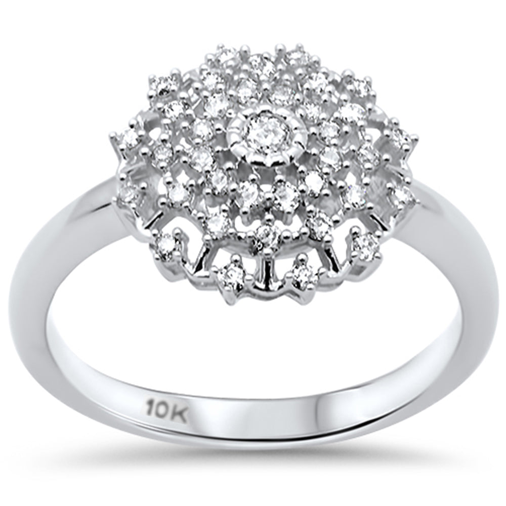 .26ct G SI 10K White Gold Diamond Round Multi Row Ladies Ring Size 6.5