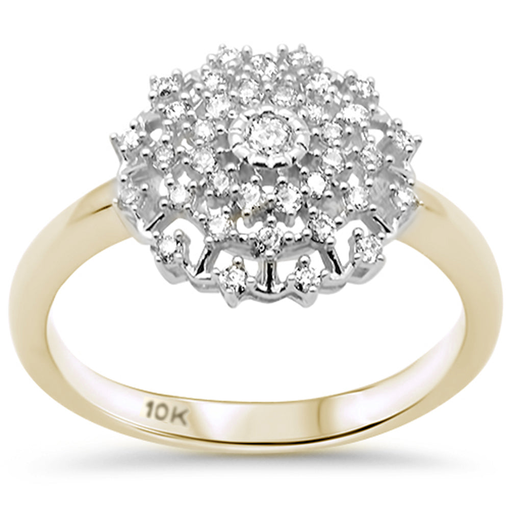 .26ct G SI 10K Yellow Gold Diamond Round Multi Row Ladies Ring Size 6.5