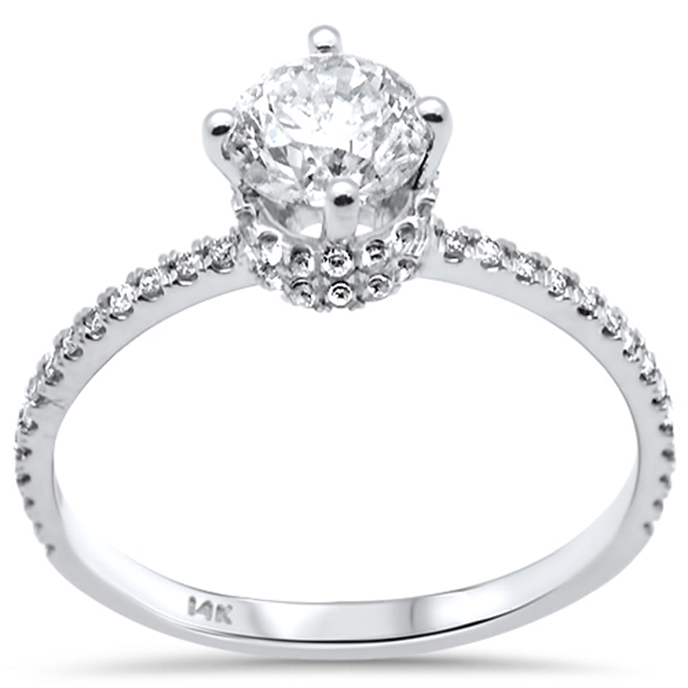 1.04ct G SI 14K White Gold Round Diamond Engagement Ring Size 6.5