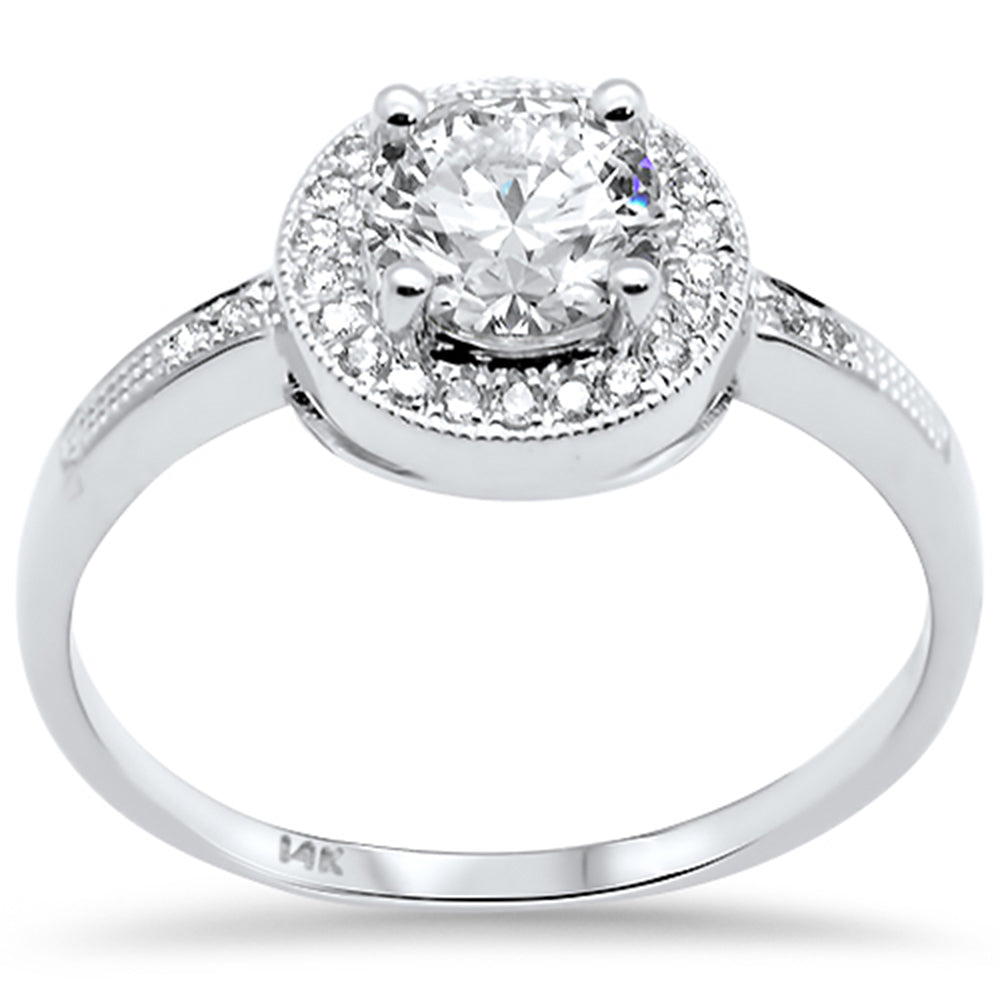 .85ct G SI 14K White Gold Round Diamond Solitaire Ring Size 6.5